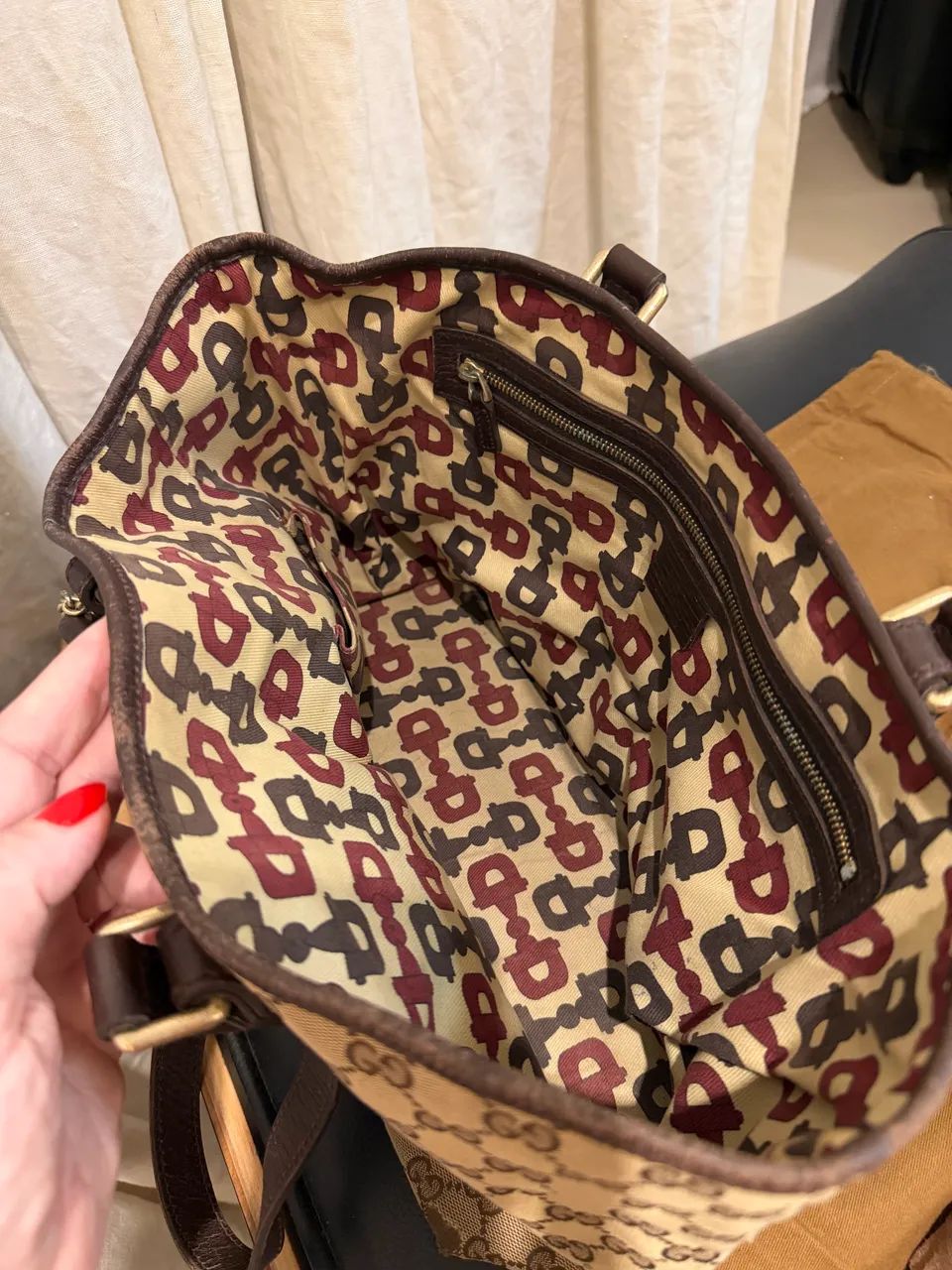 Bolsa Gucci GG Canvas Original com Web Stripe - Foto 5