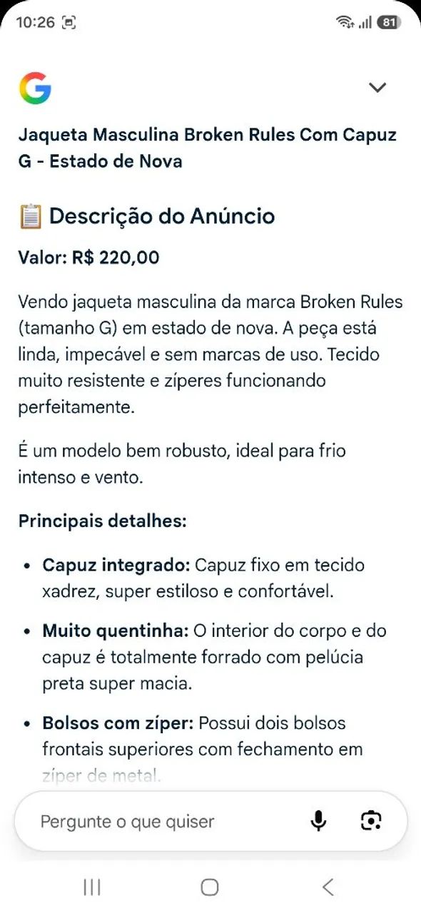 JAQUETA MASCULINA BROKEN RULES G NOVINHA - Foto 5
