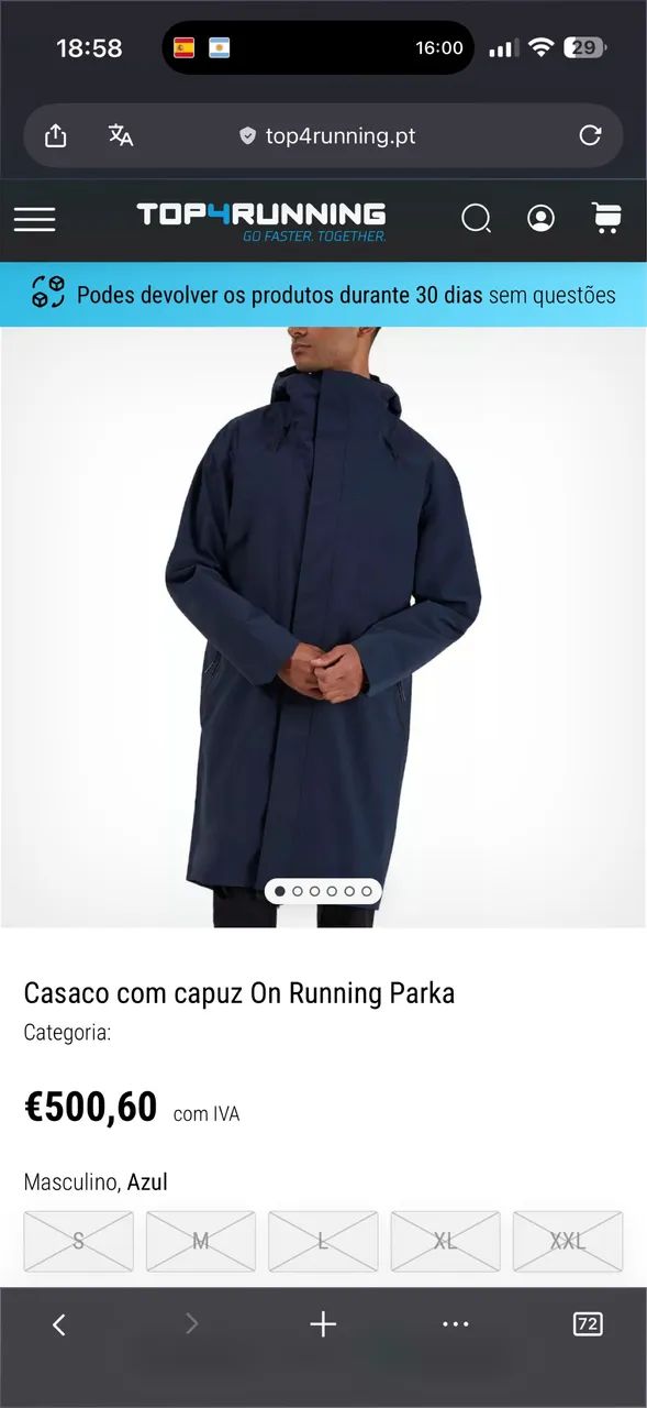 Parka On Running azul - Sobretudo - Foto 5