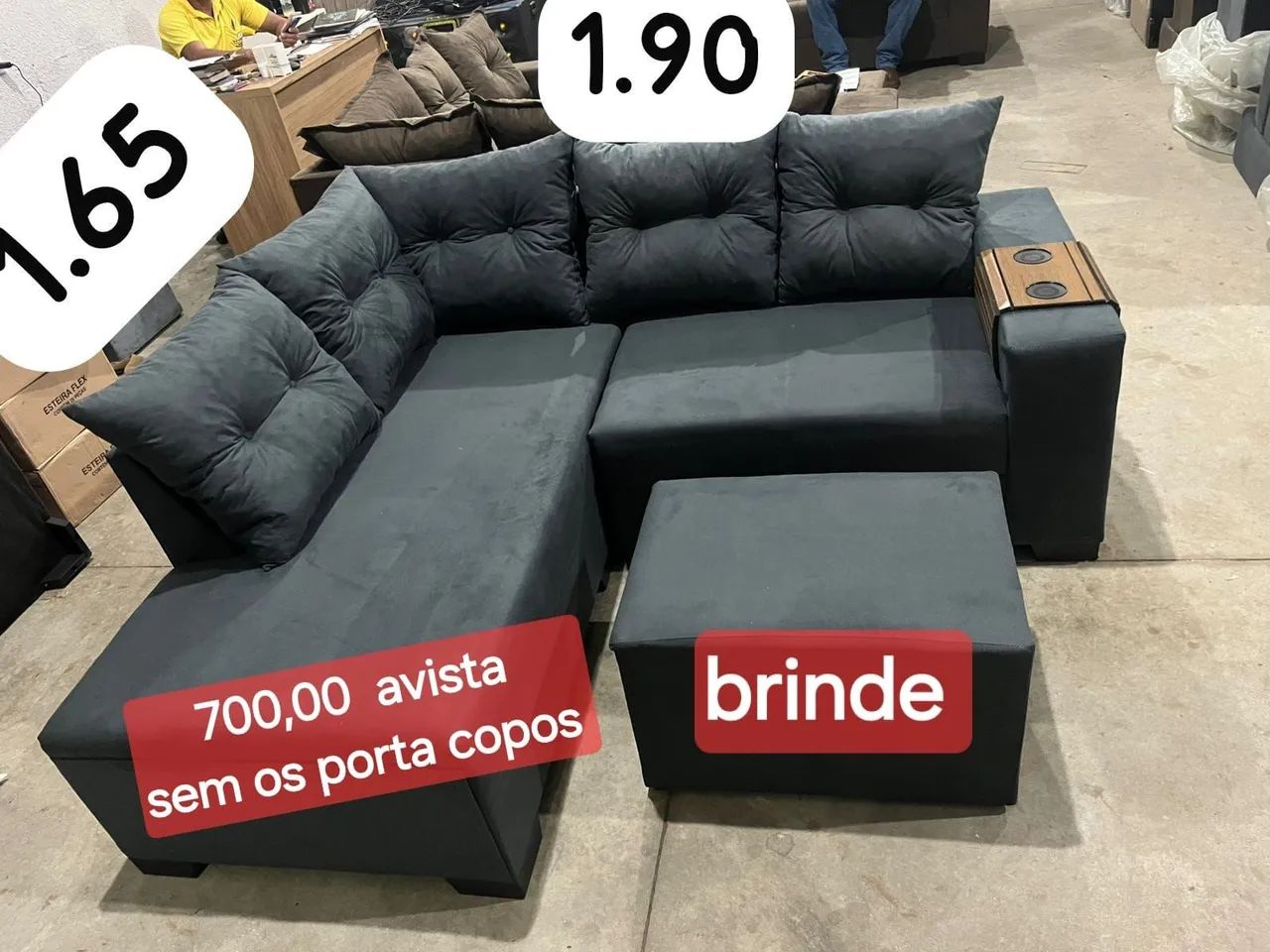 SOFÁ SOFÁ SOFÁ SOFÁ SOFÁ SOFÁ SOFÁ SOFÁ  NOVO APARTI DE 700,00 AVISTA E PUFF DE BRINDE  - Foto 3