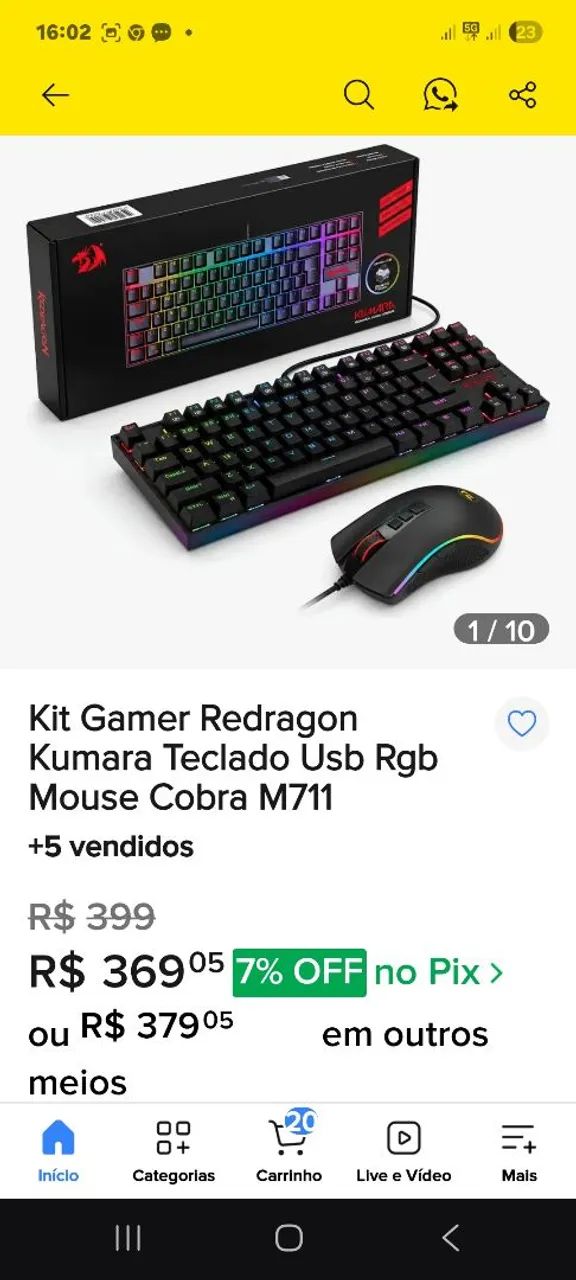 Teclado e mouse gamer - Foto 3