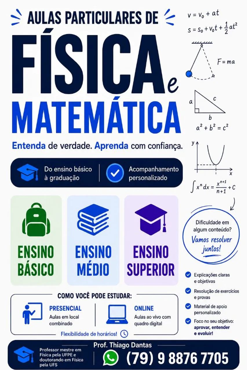 Aulas partículas de Física e Matemática 