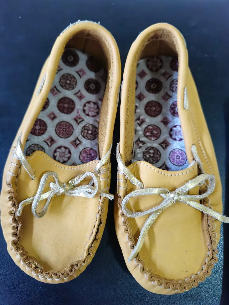 R$ 25 | Mocassim | Sapato | Alaranjado | Tamanho 22 | Menina | Couro Legítimo | Novo