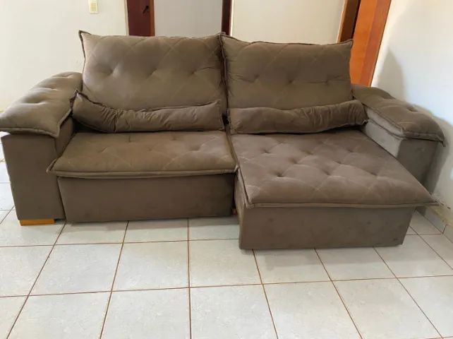 Sofá Extensível e Reclinável Castanho - Foto 2