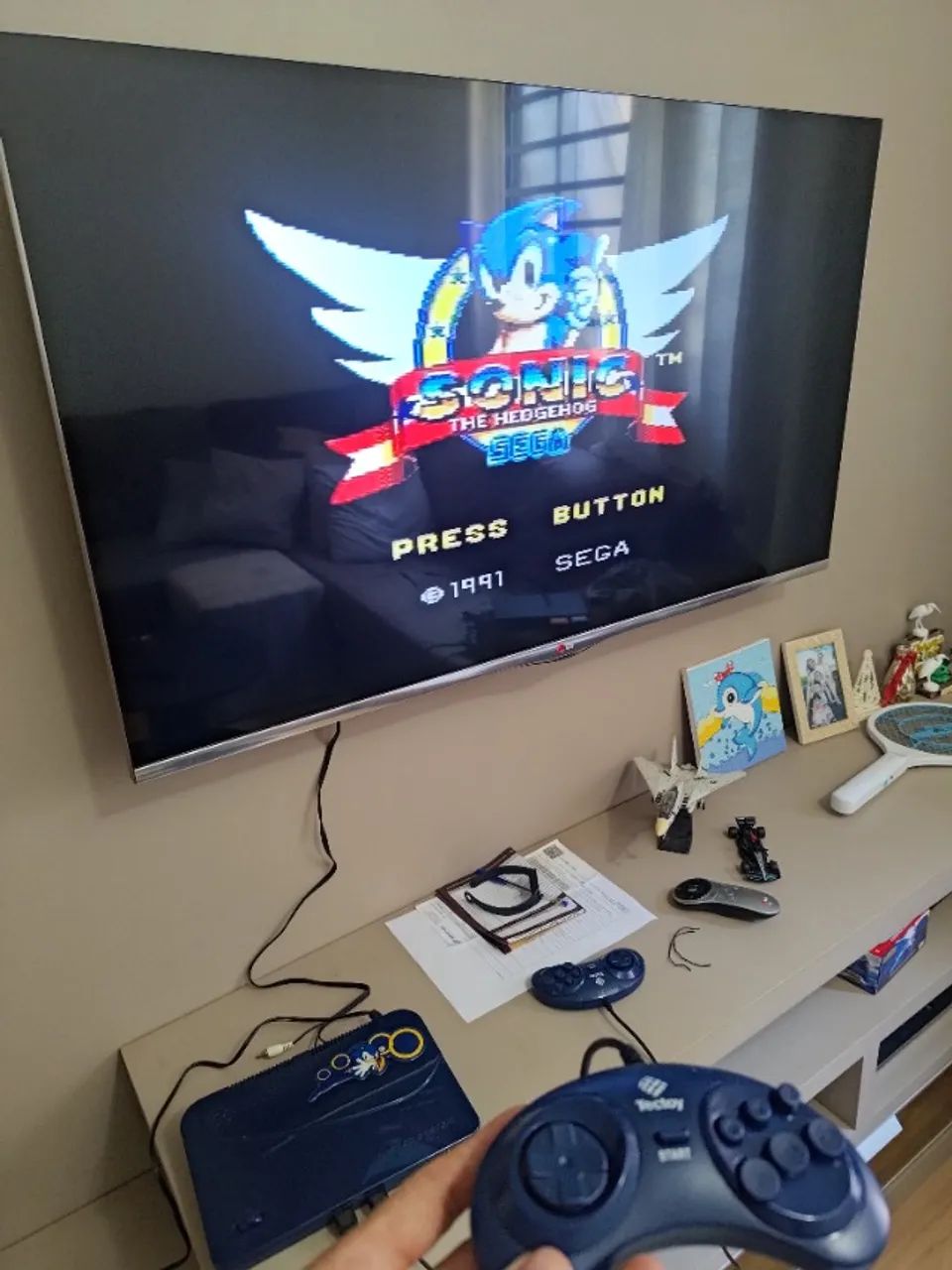 Master System Evolution Tectoy Azul Sonic - 132 Jogos - Completo na Caixa - Foto 3