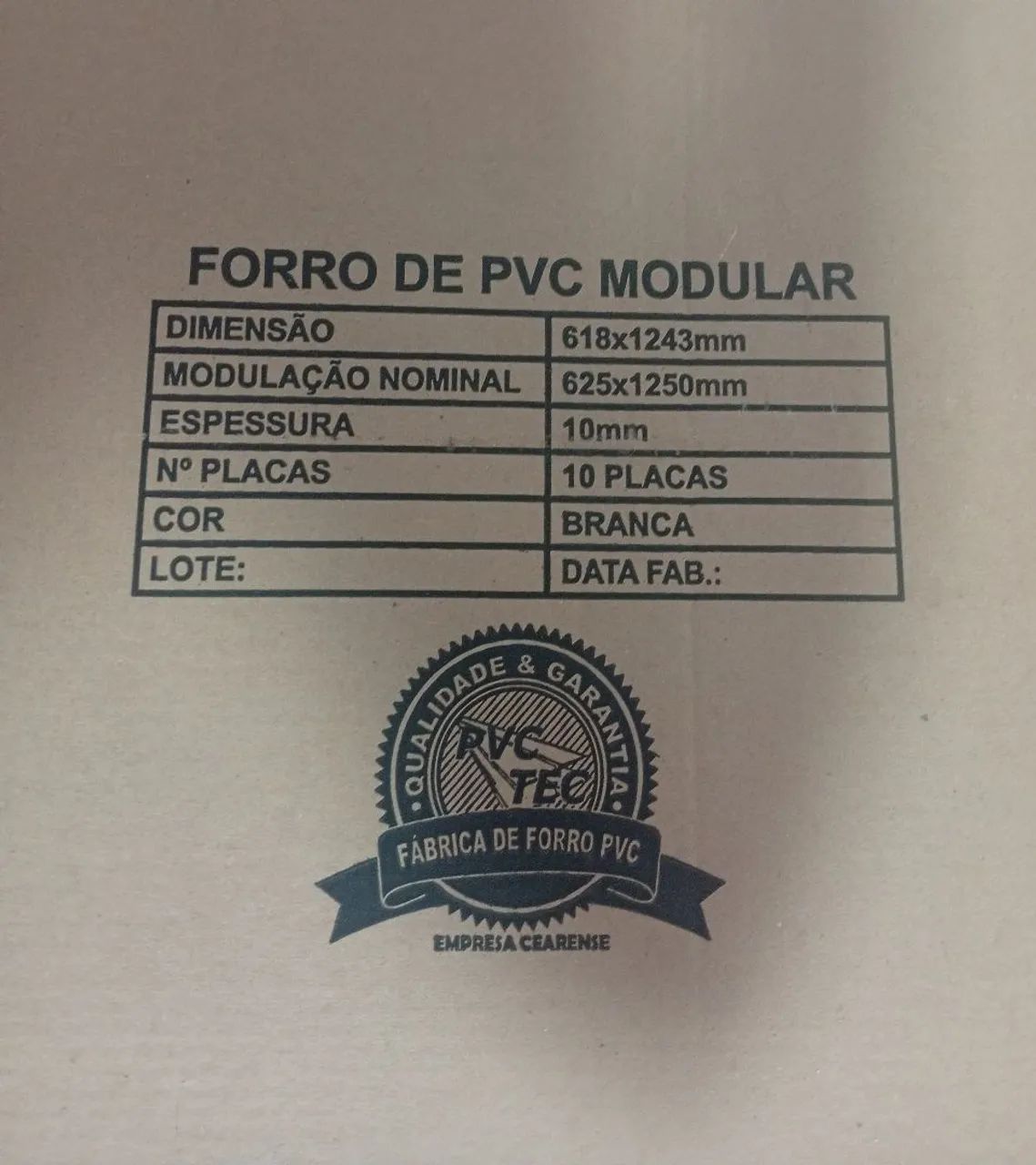 Forro de pvc modular