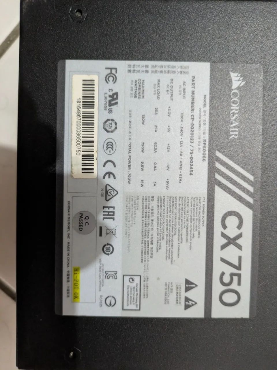 FONTE CORSAIR CX750W 80 PLUS BRONZE - Foto 4