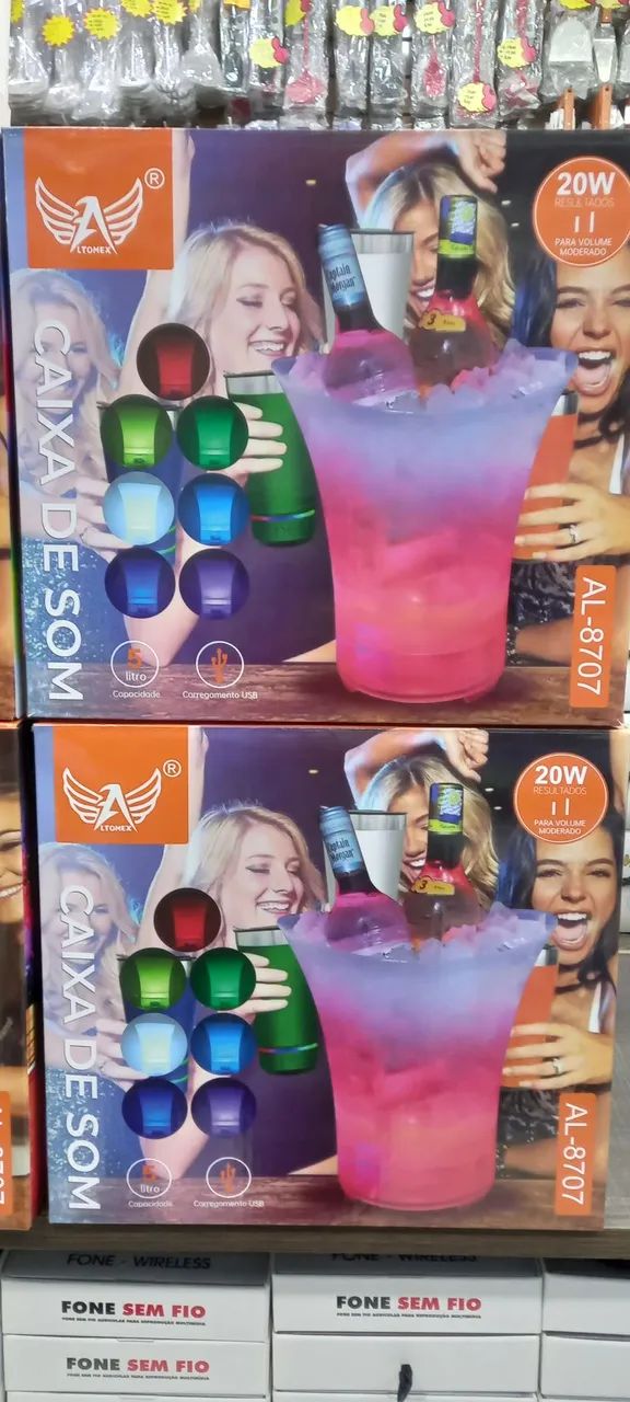 Balde de gelo musical iluminado. Ideal para sua festa  - Foto 4