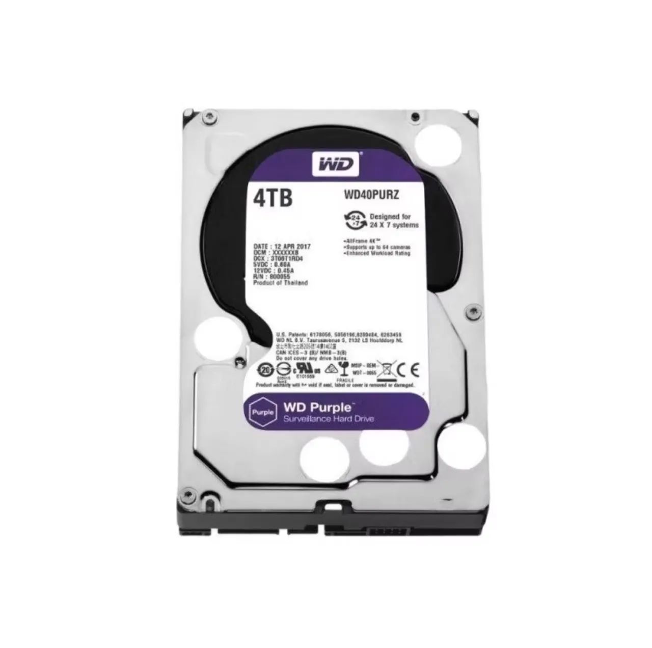 HD 4TB WESTERN DIGITAL PURPLE 4TB WD40PURZ - Armazenamento - Vila