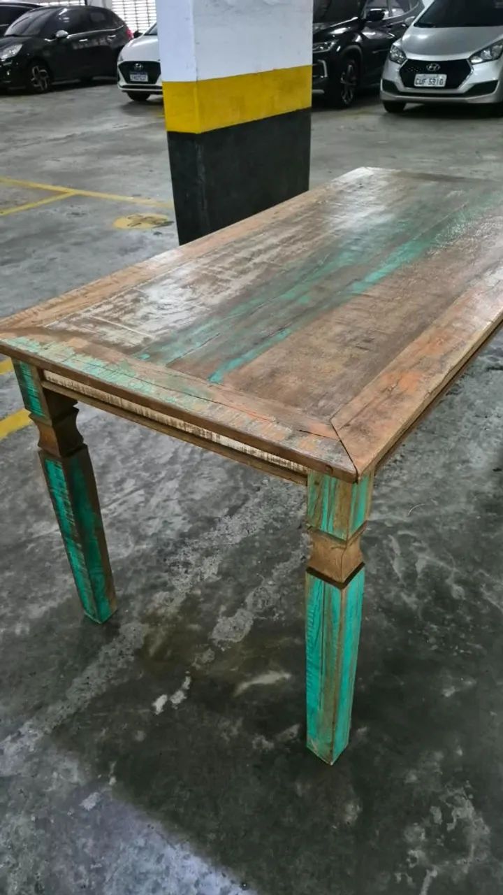 Mesa de madeira de demolição - Foto 4