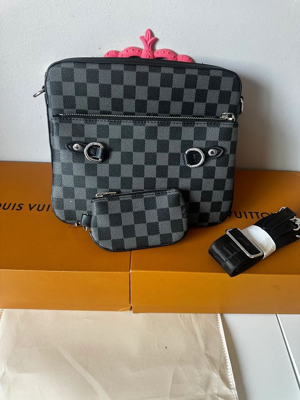 Bolsa Bag Louis Vuitton Trio Messenger - Damier Graphite - Foto 4