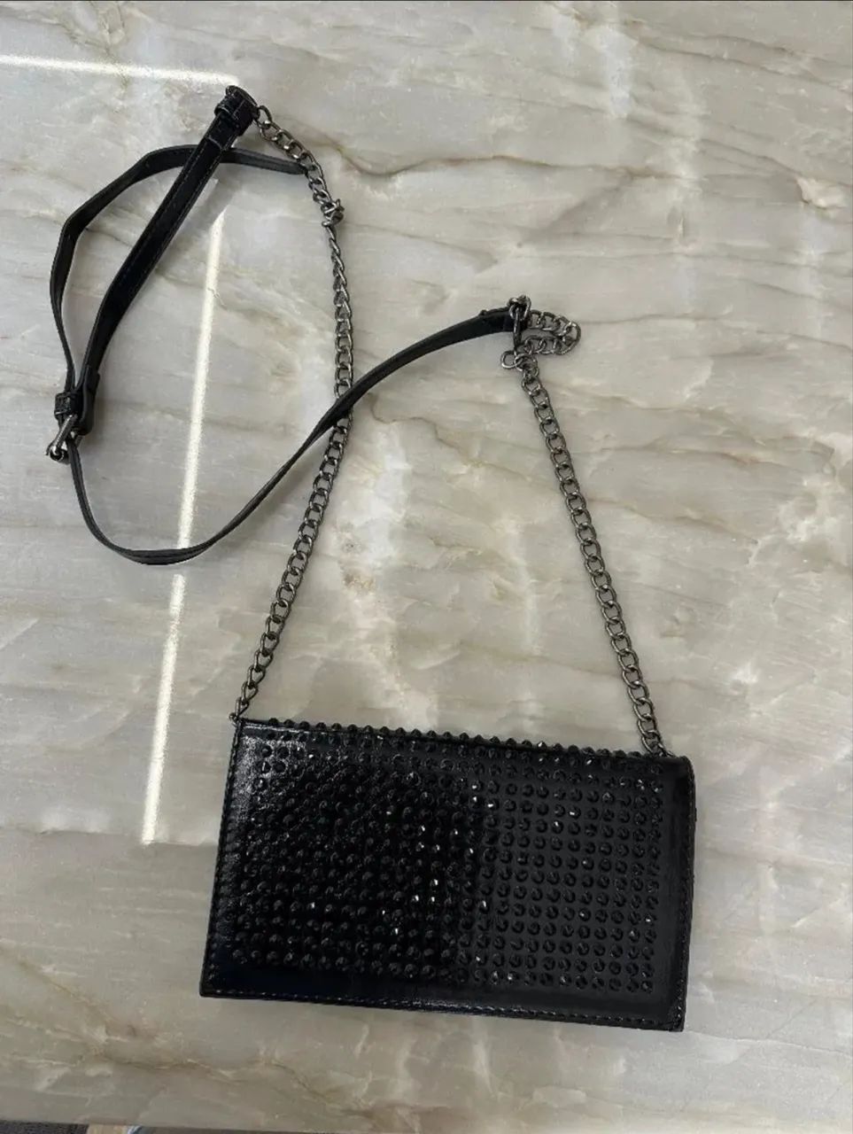 Bolsa preta com pedrinhas  - Foto 5