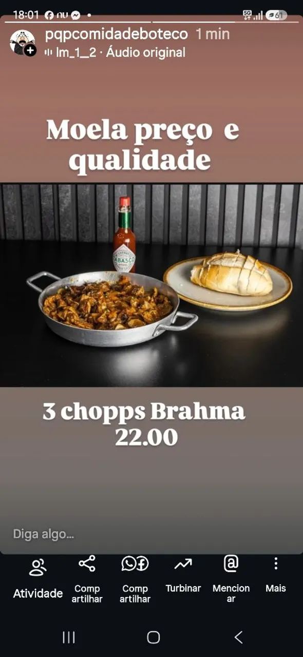 Aux de cozinha( petisco)
