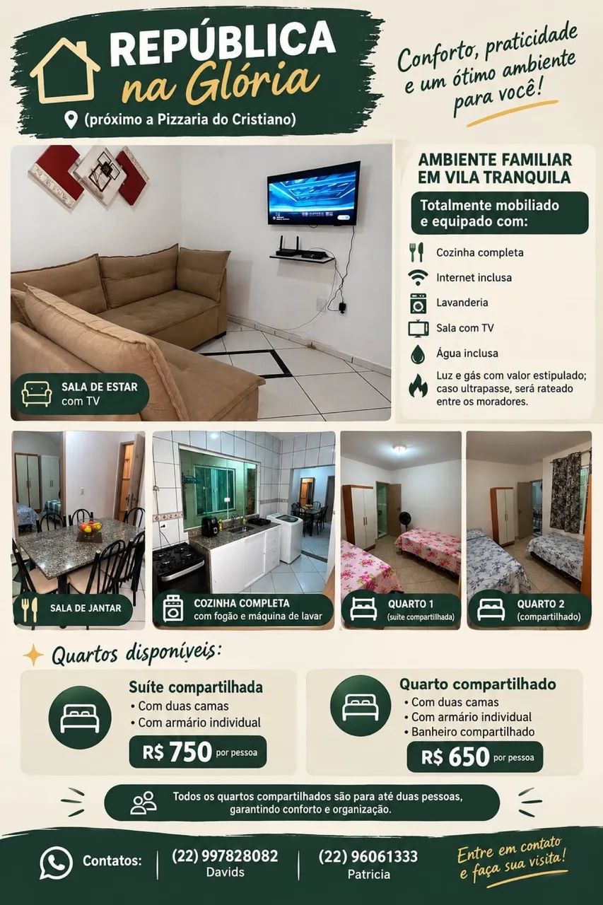 Aluguel de Quarto compartilhado feminino 