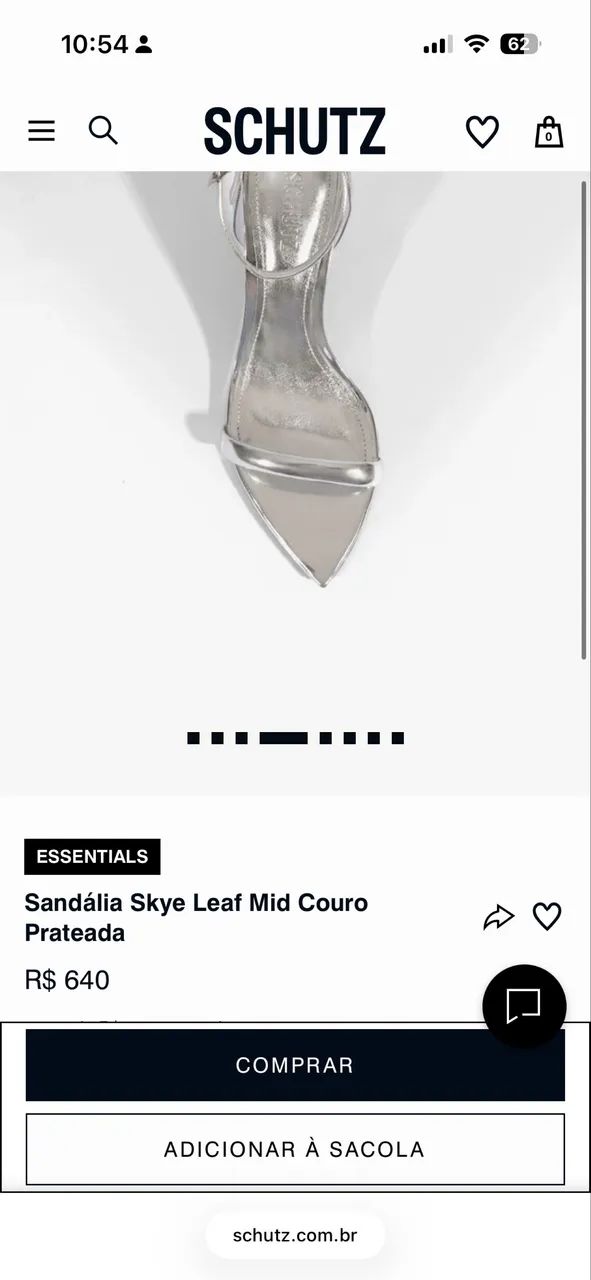SCHÜTZ Sandália Skye Leaf Mid Couro Prateada - Foto 4