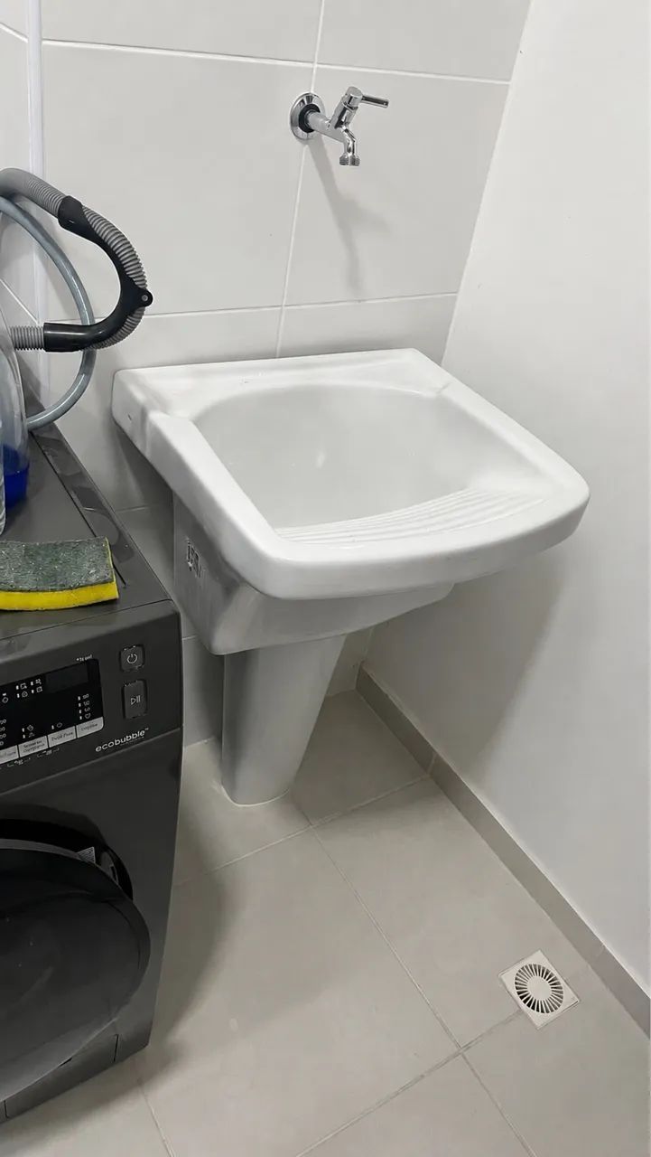 TANQUE COM COLUNA DE LOUÇA BRANCA (ICASA) NOVO, SEM USO. - Foto 3