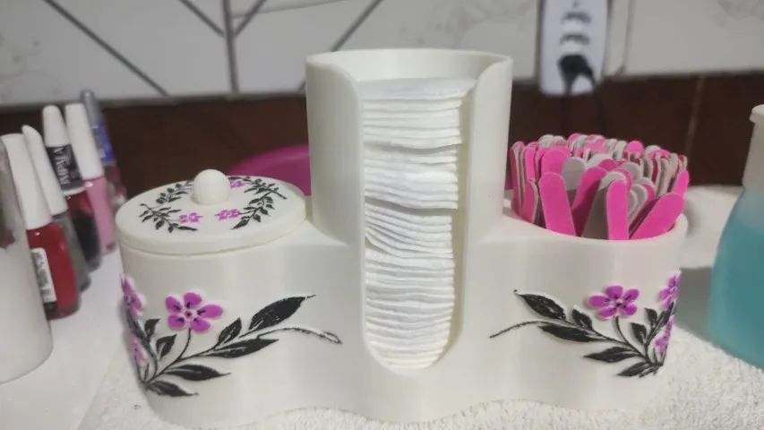 ESTOJO DE ALGODÃO COTONETES E LIXAS 3D PRA MANICURE VÁRIAS CORES E ENTREGA NO DIA SEGUINTE - Foto 2