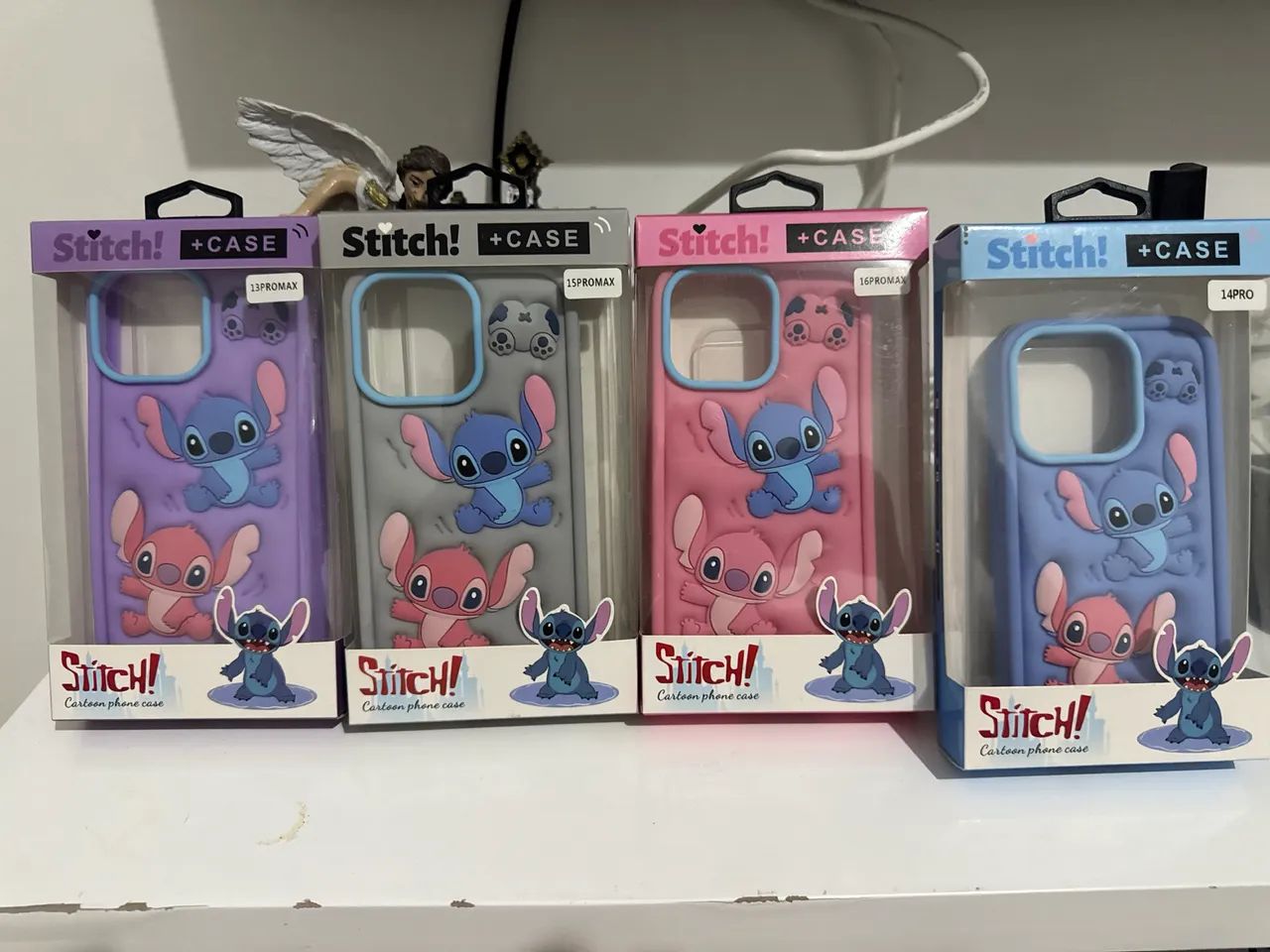 Capa Capinha Do Stitch E Angel Silicone Maleável Do Iphone