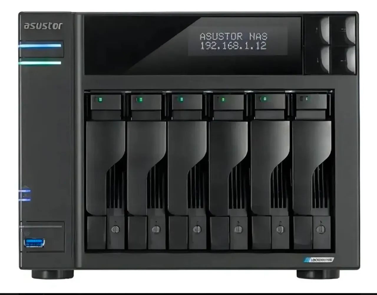 Servidor NAS Asustor Lockerstor 6 AS6706T 6 Baias 120TB Intel Celeron