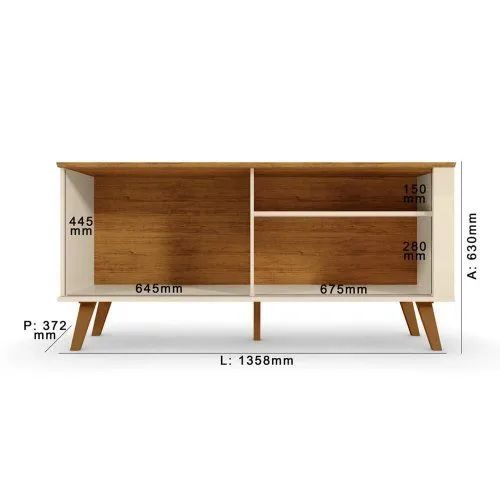 Rack Ilheus Para Tv Até 55 Polegadas Com Porta de Correr e Nichos Off / Canela - Foto 4