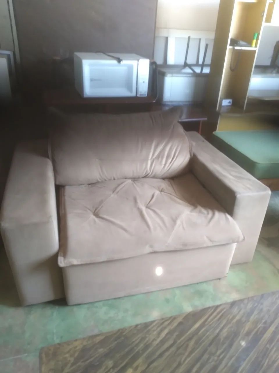 SOFA CAMA 2 LUGARES MARRON ( USADO ).