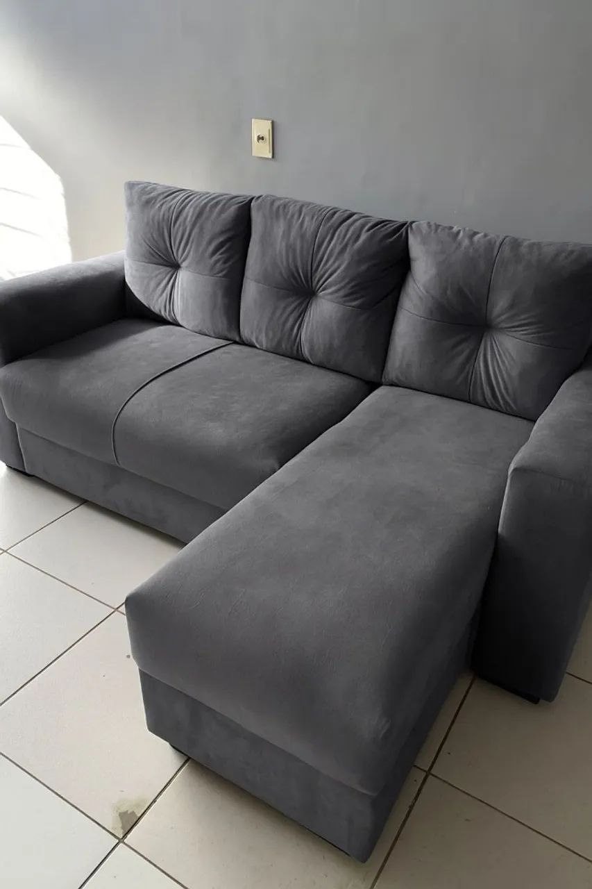 sofa chaise mega promocao cores entrega 65566226281217124