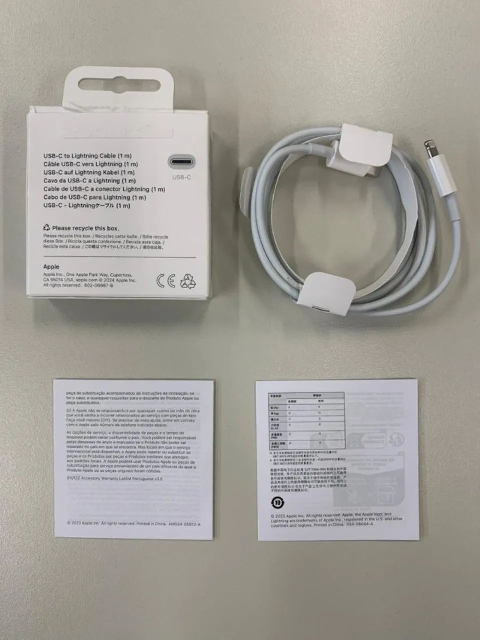 Cabo de USB-C para Lightning 1m Apple (original, sem uso) - Foto 3