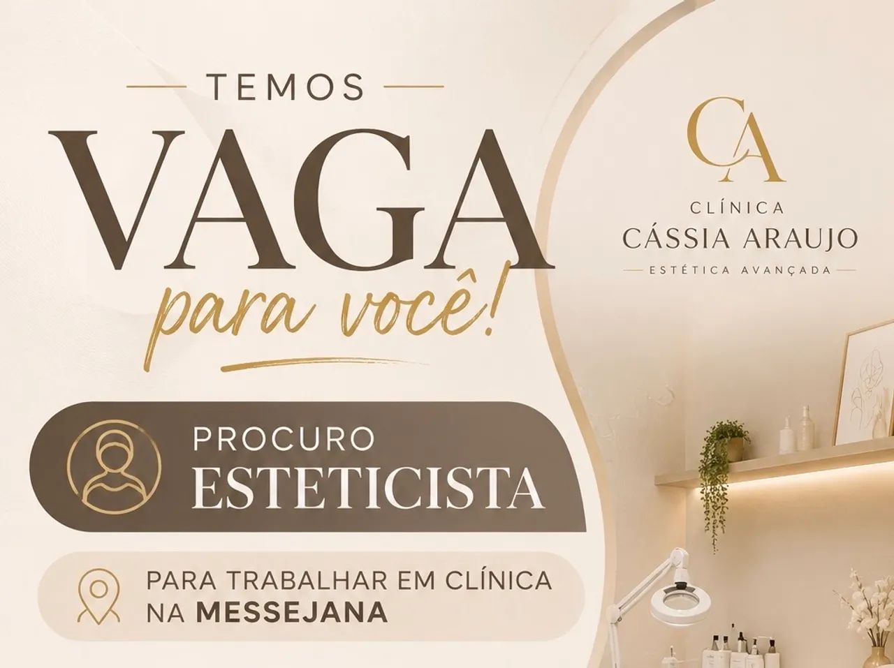 Vaga para esteticista 