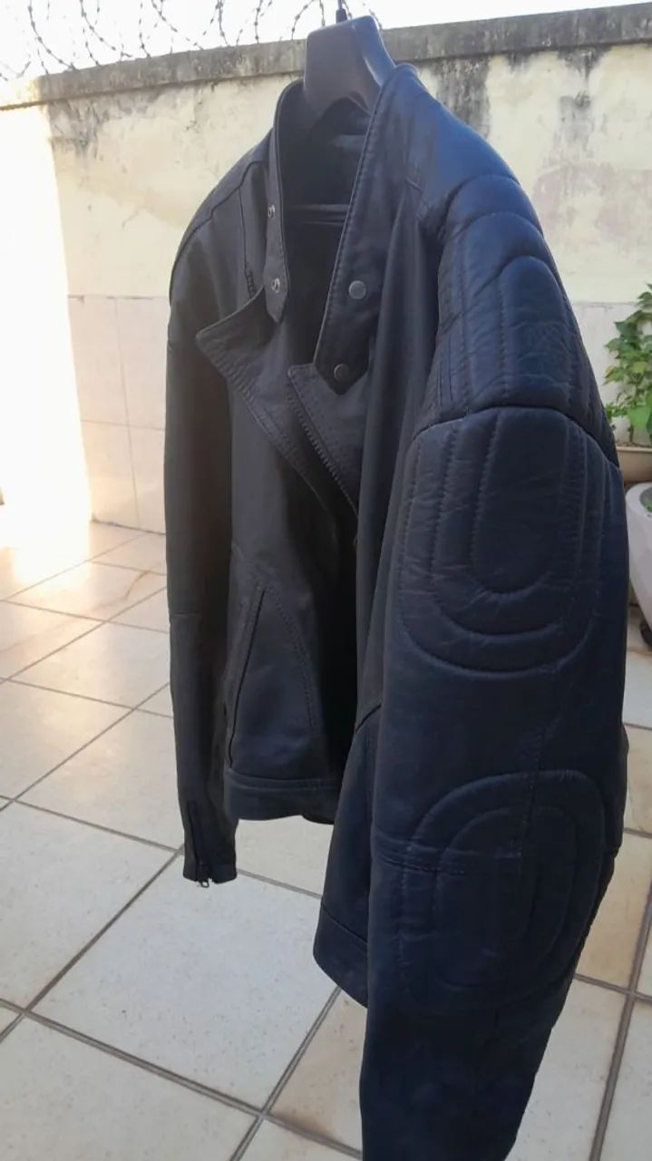 Jaqueta de couro masculina 
