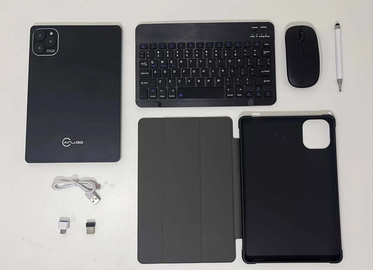 Tablet preto completo + teclado, mouse, Capa e película reserva - Foto 4
