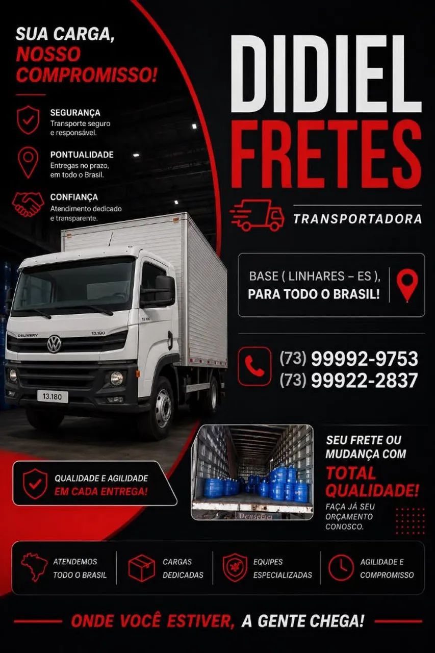 Fretes, cargas, mudança e carreto