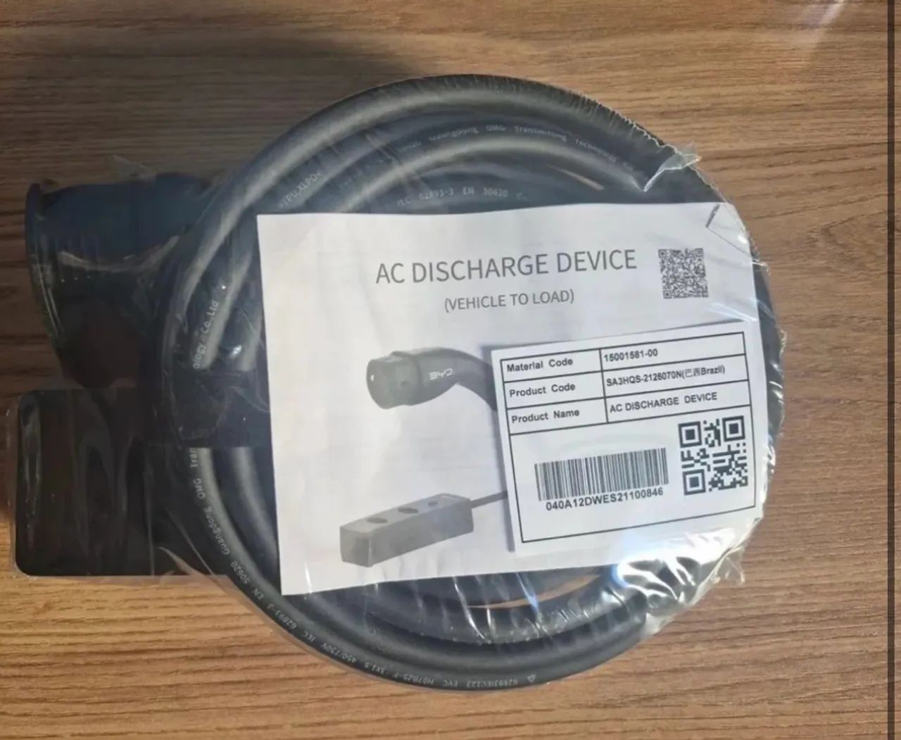 Adaptador BYD V2L (Veículo para Carga) - Dispositivo de Descarga