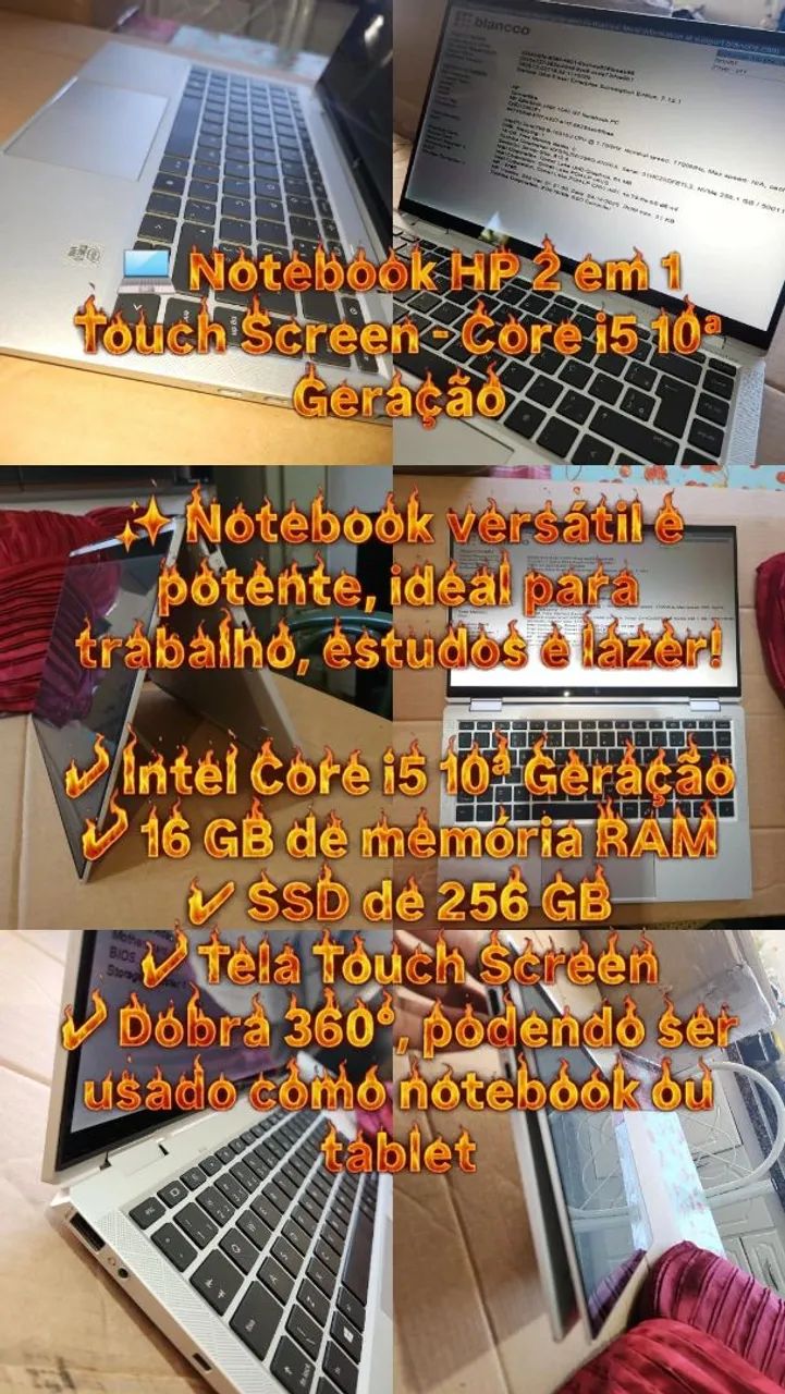 Notebook HP 2 em 1 Touch Screen - Core i5 10ª Geração - Foto 2