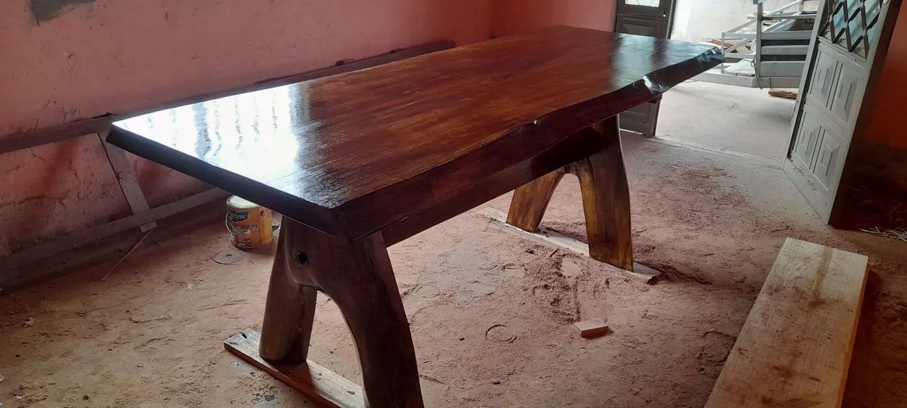Mesa rústica 2m madeira maciça. - Foto 3