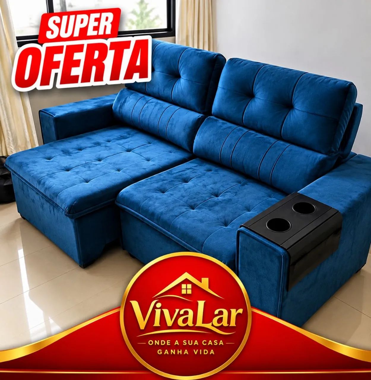 Sofá azul novo