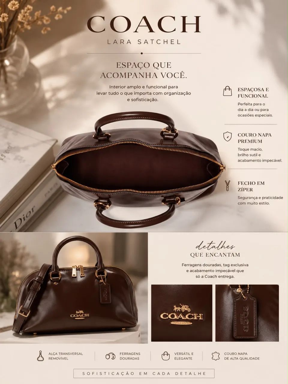 Bolsa Coach Lara Satchel  - Foto 3