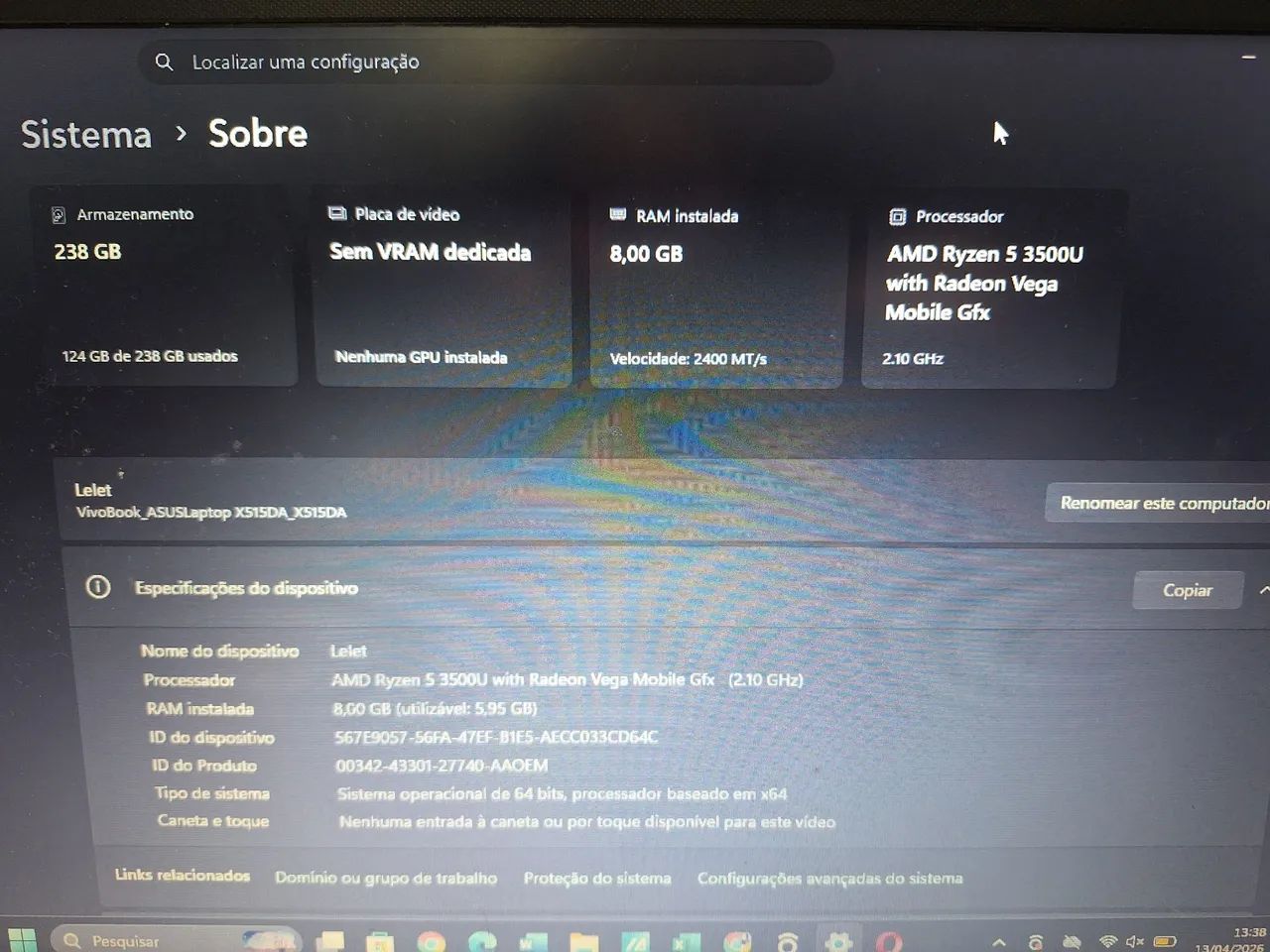 Notebook Asus M515DA AMD Ryzen 5 | 8GB | SSD 256GB - Foto 5