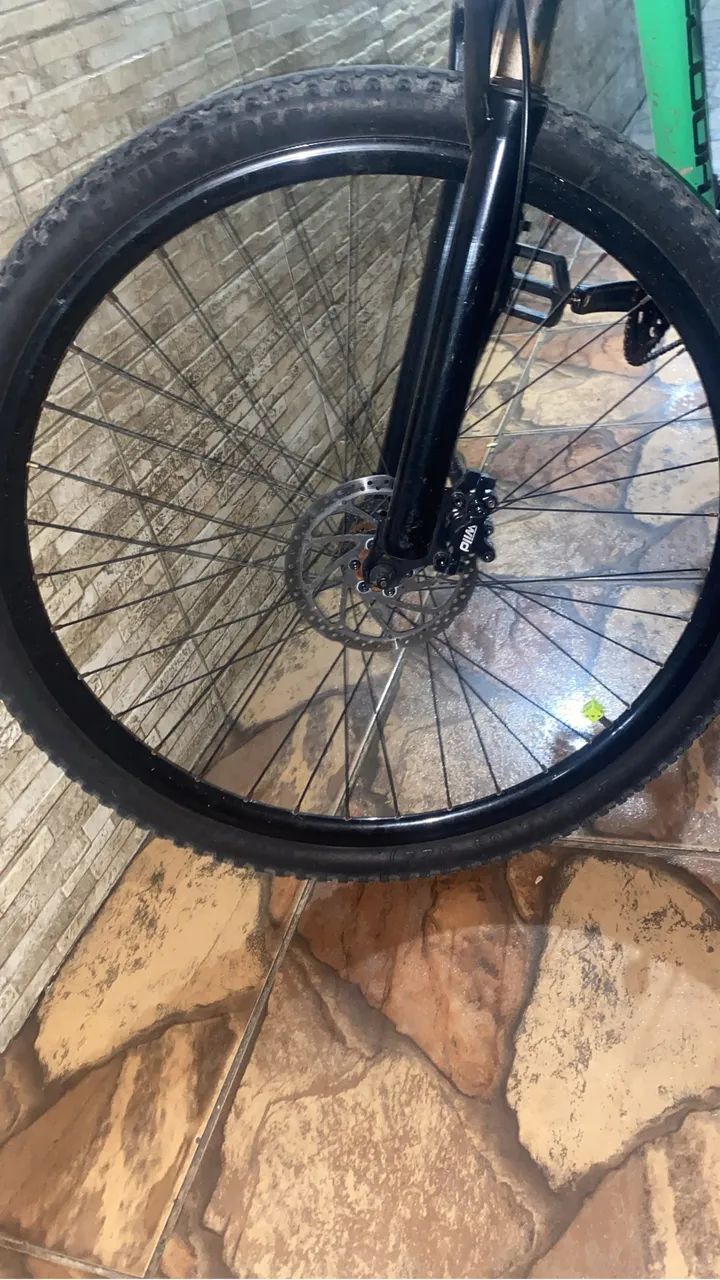 Bicicleta aro 29 cor verde freio a óleo  - Foto 3