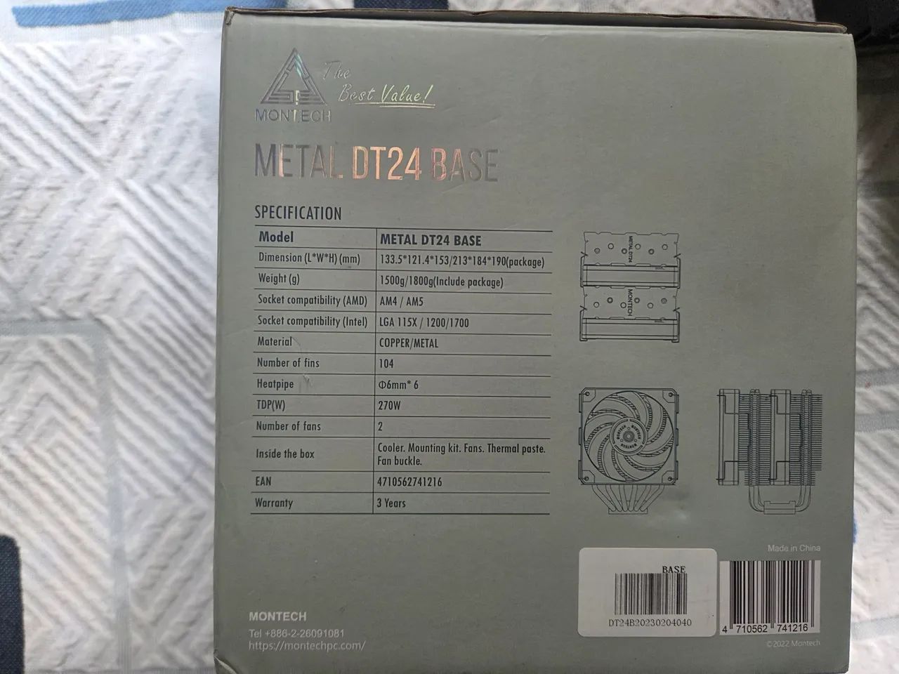 Cooler para processador Montech Metal DT24 Base 1200mm - Foto 4