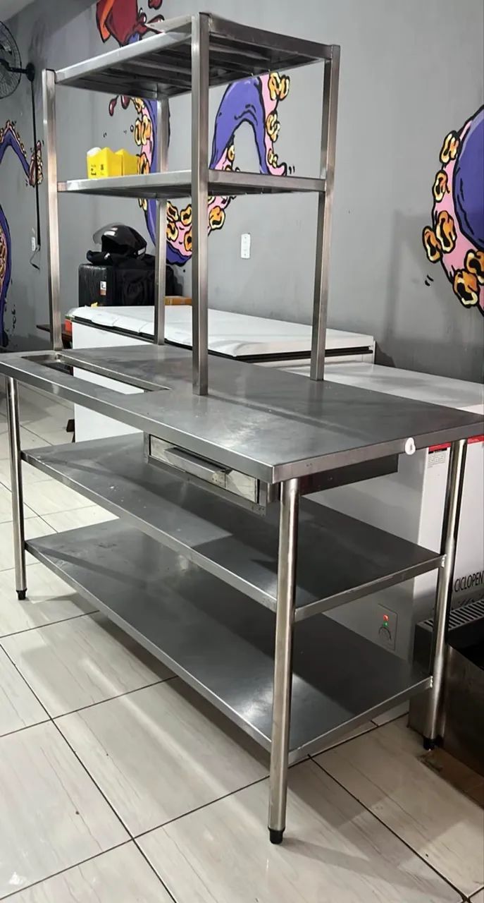 Mesa de inox Ilha Hamburgueria - Foto 2