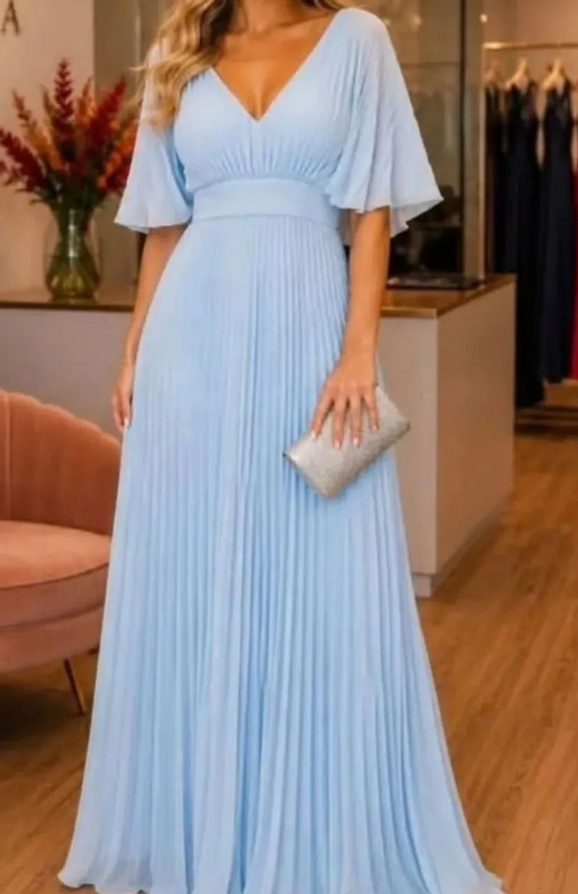 Vestido Longo Plissado