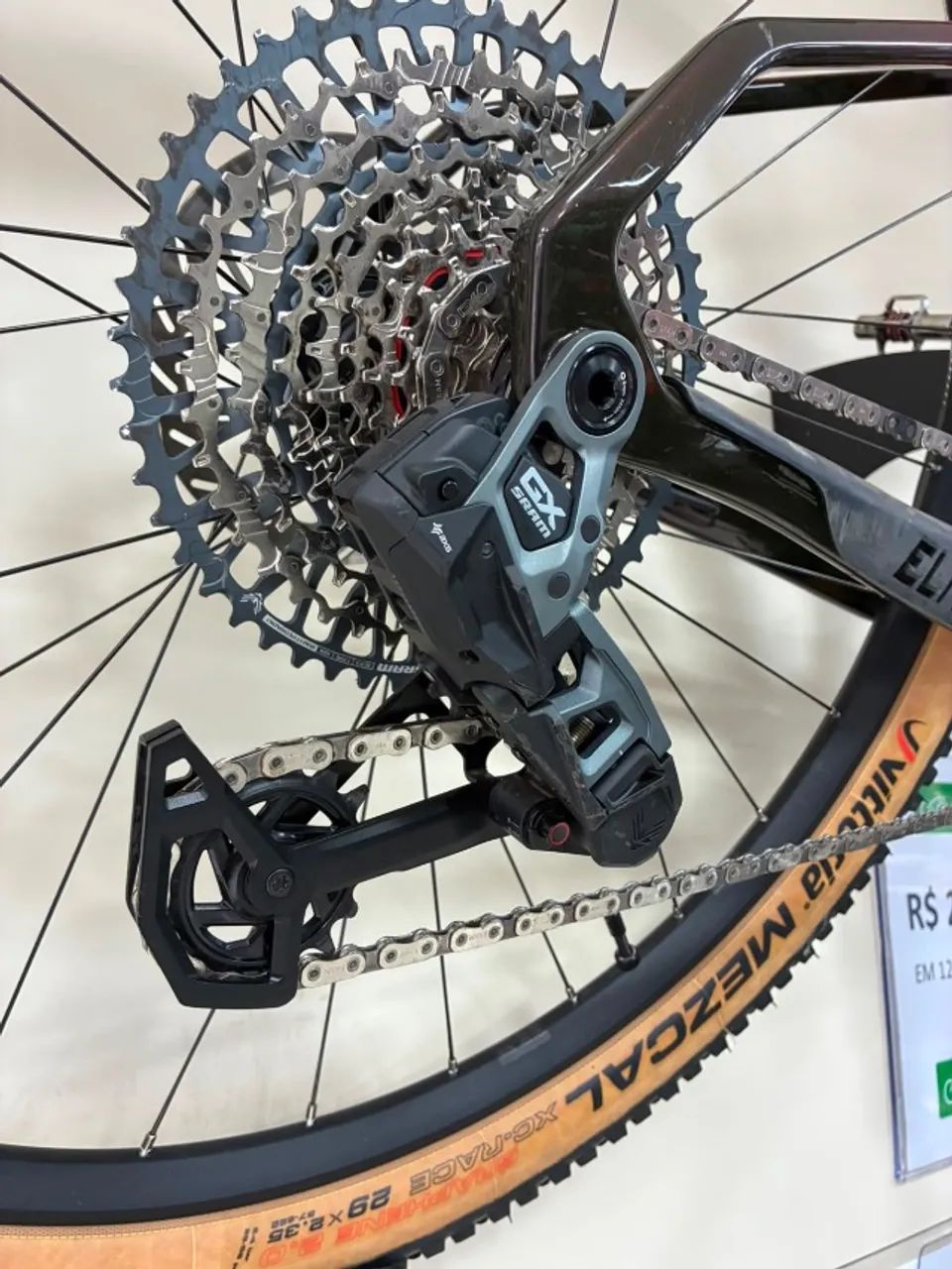 Bicicleta Caloi Elite Carbon FS Racing Carbono SRAM GX AXS T-Type 12v - Foto 5