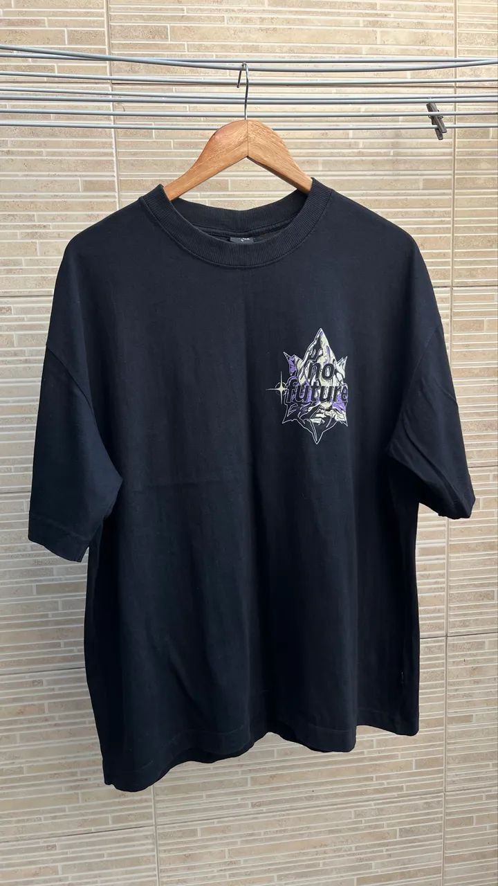 Camiseta boxy No Future preta  - Foto 2