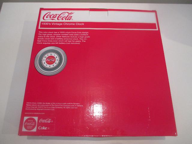 Relógio de parede Coca-cola retrô 1930's cromado na caixa (30 cm x 5cm) - Foto 5