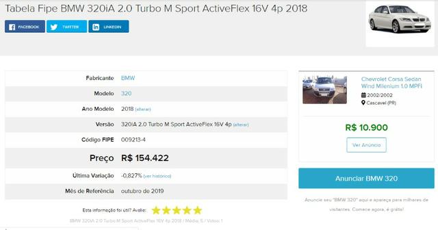 BMW 320i 2.0 Turbo Sport ActiveFlex - Único Dono - Estado de Zero km - Garantia - 2018 - Foto 3