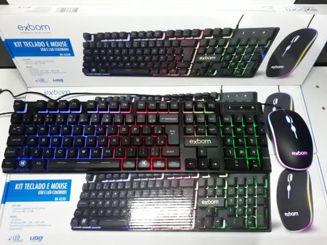 KIT Gamer Teclado e Mouse USB e LED Colorido Exbom BK-G550 - Foto 4