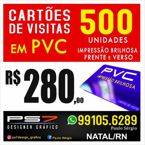 500 Cartões de visitas em PVC duro impressão brilhosa