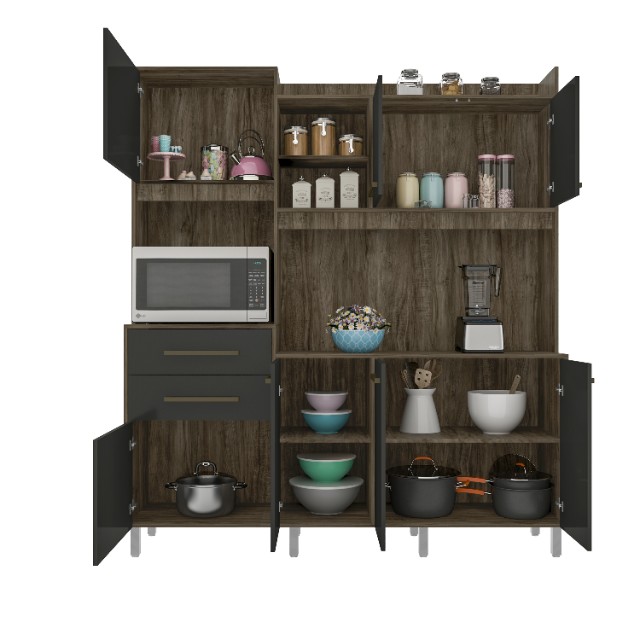 Armário de cozinha Premium espaço para micro-ondas (Entrega e montagem Grátis) - Foto 6