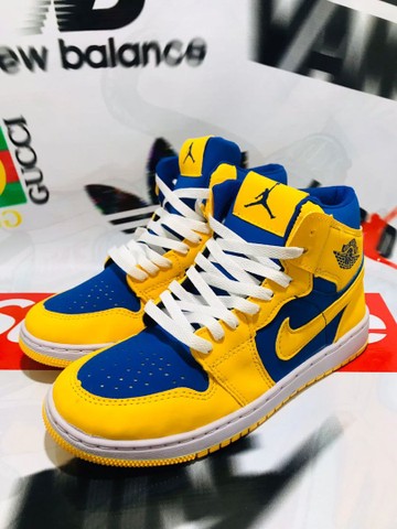 air jordan azul e amarelo