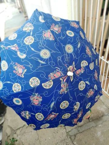 Sombreiro antigo de pano , cabo de madeira - Foto 3